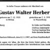Herbert Gustav Walter 1921-1997 Todesanzeige